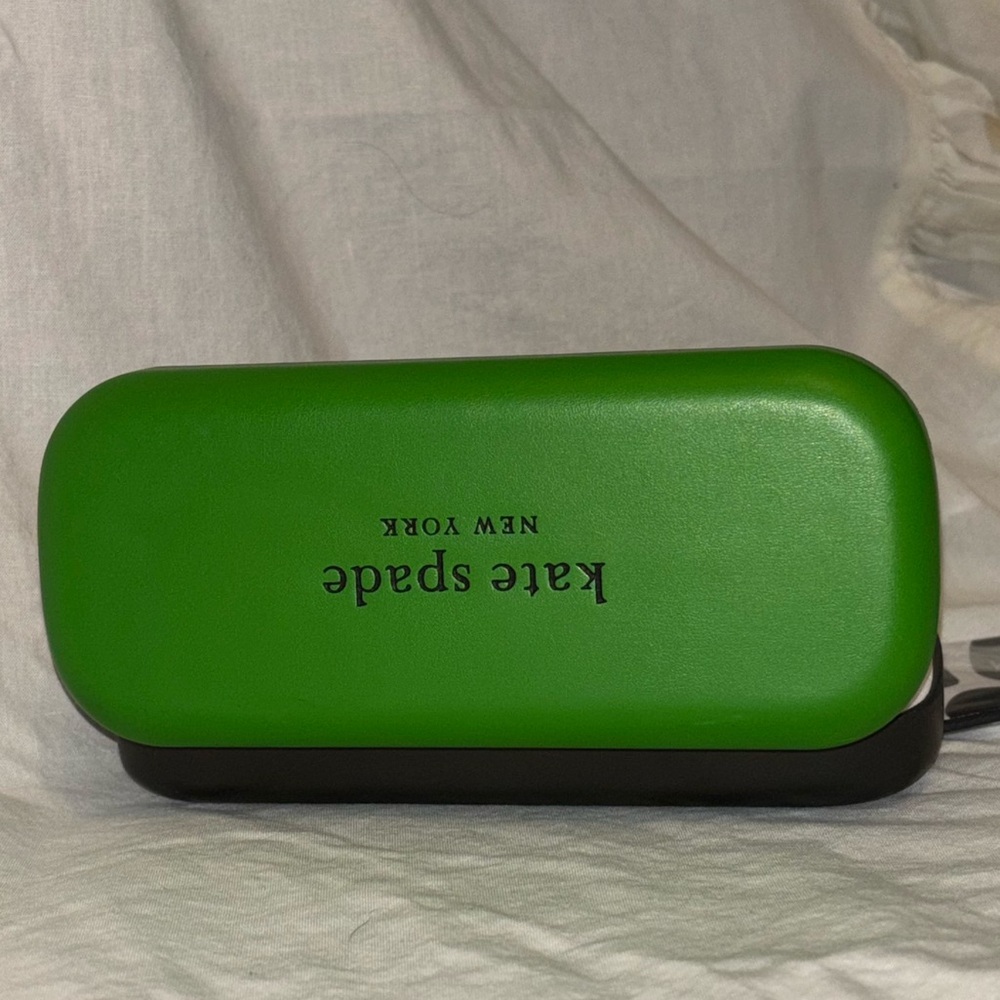 Kate Spade green & black hard shell signature eyeglass readers sunglass case - Picture 11 of 15